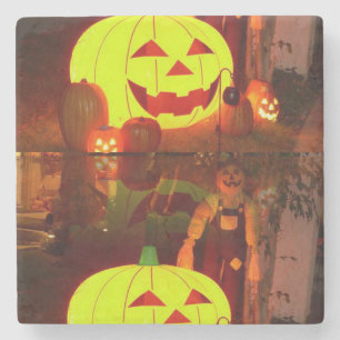Posavasos De Piedra Halloween Marble Stone Coaster, Scarecrow