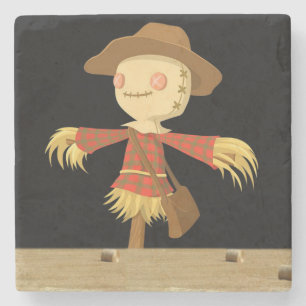 Posavasos De Piedra Halloween Marble Stone Coaster, Scarecrow