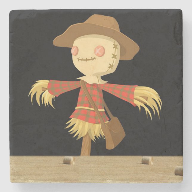 Posavasos De Piedra Halloween Marble Stone Coaster, Scarecrow (Anverso)