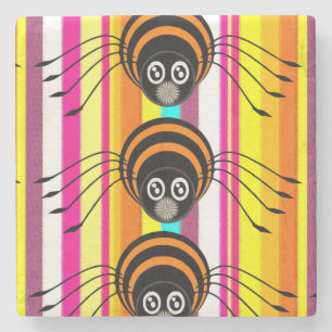 Posavasos De Piedra Halloween Marble Stone Coaster, Spider