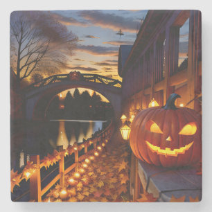Posavasos De Piedra Halloween Paisaje Cuatro