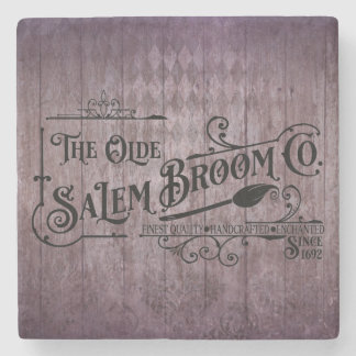 Posavasos De Piedra Halloween Purple Grunge Gothic Salem Broom Company