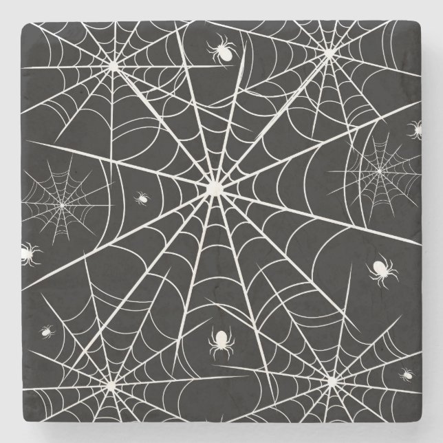 Posavasos De Piedra Halloween Spider Web (Anverso)