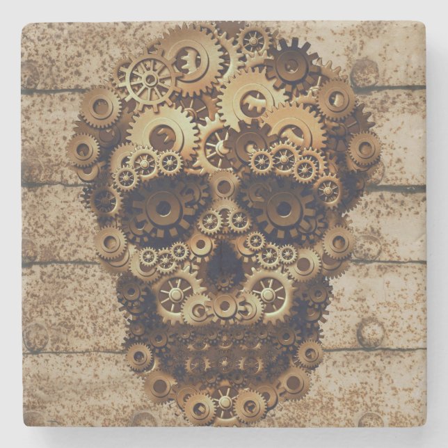Posavasos De Piedra Halloween Steampunk Stone Coaster (Anverso)
