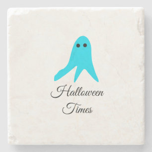 Posavasos De Piedra Halloween veces el fantasma azul garabato dibujado