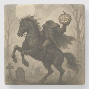 Posavasos De Piedra Halloween vintage/gótico de jinetes sin cabeza/oto