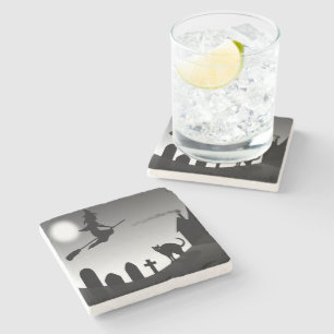 POSAVASOS DE PIEDRA HALLOWEEN WITCH SILHOUETTE