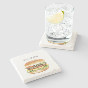 Posavasos De Piedra Hamburguesa con queso Sigue tus sueños