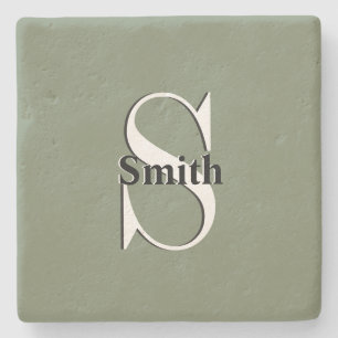 Posavasos De Piedra HAMbyWG Monograma Sage Green