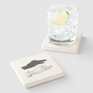 Posavasos De Piedra Hand Silhouette Duck