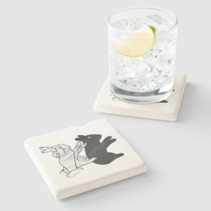Posavasos De Piedra Hand Silhouette Rabbit