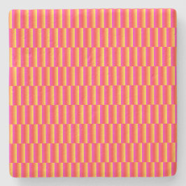 Posavasos De Piedra Happy 3D Rainbow Tiles Pattern