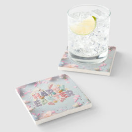 Posavasos De Piedra Happy Easter Metal