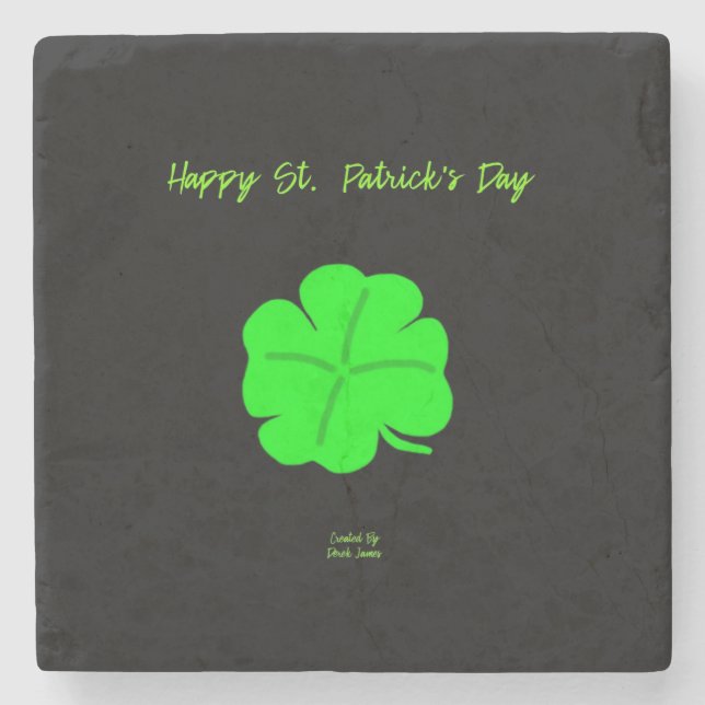 Posavasos De Piedra Happy St. Patrick's Day Marble Stone Coaster (Anverso)