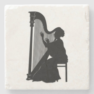 Posavasos De Piedra Harp Player