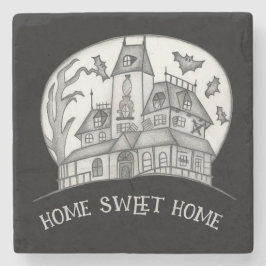 Posavasos De Piedra Haunted House and Bats Halloween 