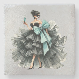 Posavasos De Piedra Haute Glam Gown, Tiff Blue Bow y Shades