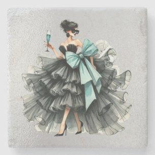 Posavasos De Piedra Haute Glam Gown, Tiff Blue Bow y Shades