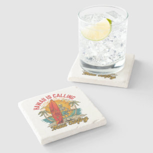 Posavasos De Piedra Hawái está llamando a Maui Vibes de Isla de Surf