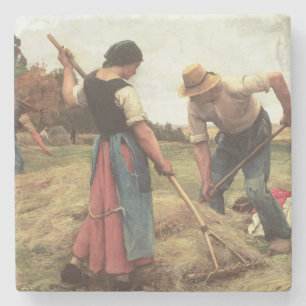 Posavasos De Piedra Haymaking, 1880