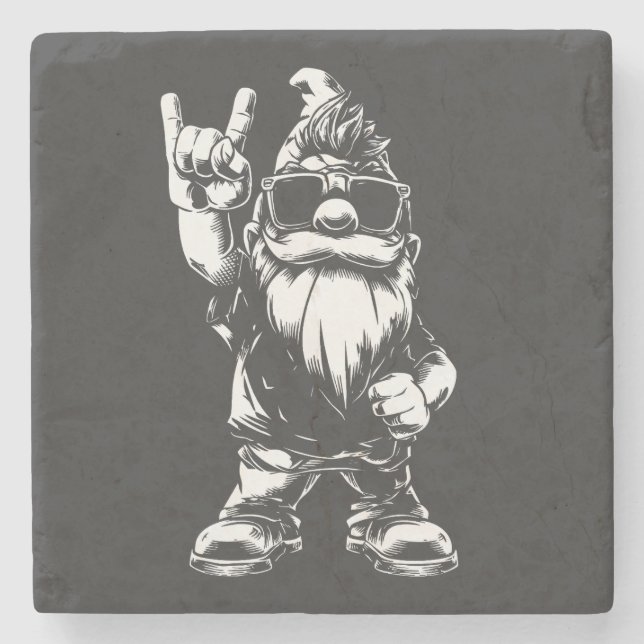Posavasos De Piedra Heavy Metal Gartenzwerg – Rockstyle (Anverso)