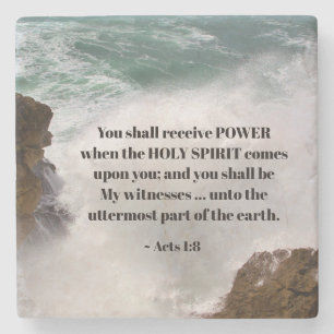 Posavasos De Piedra Hech. 1:8 Recibirá POWER Bible Verse