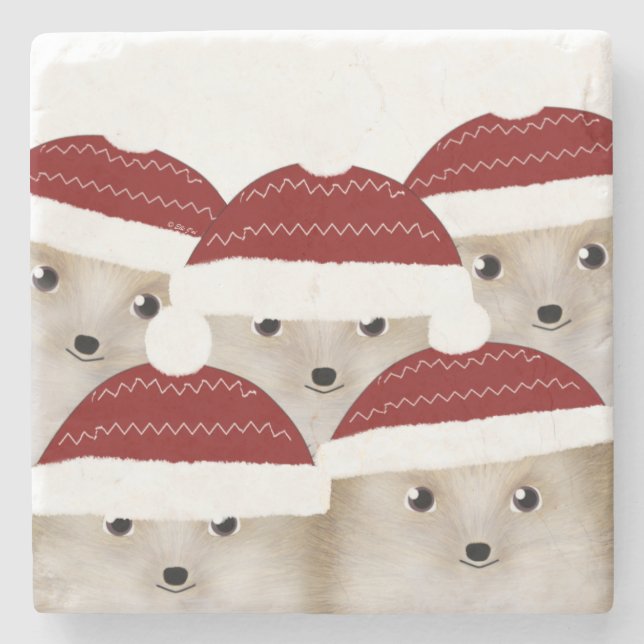 Posavasos De Piedra Hedgehogs Stone Coaster (Anverso)