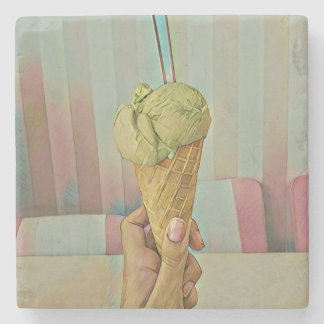 Posavasos De Piedra Helado de chocolate (Anverso)