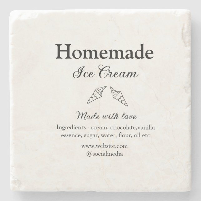 Posavasos De Piedra Helados caseros añaden ingredientes hechos con amo (Anverso)