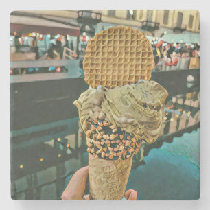 Posavasos De Piedra Helados de chocolate rociados