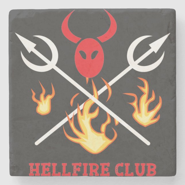 Posavasos De Piedra Hellfire Club Rótulo Coaster (Anverso)