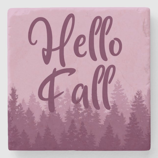 Posavasos De Piedra Hello Fall Season (Anverso)