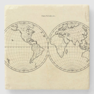 Posavasos De Piedra Hemisferio del doble del esquema del mundo