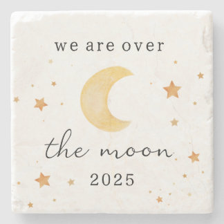 Posavasos De Piedra "Hemos terminado la luna" Baby Shower Drink Coaste