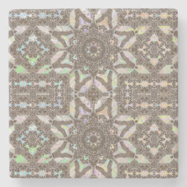 Posavasos De Piedra Henna Phownix Fractal Mandala Art Stone Tile