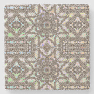 Posavasos De Piedra Henna Phownix Fractal Mandala Art Stone Tile