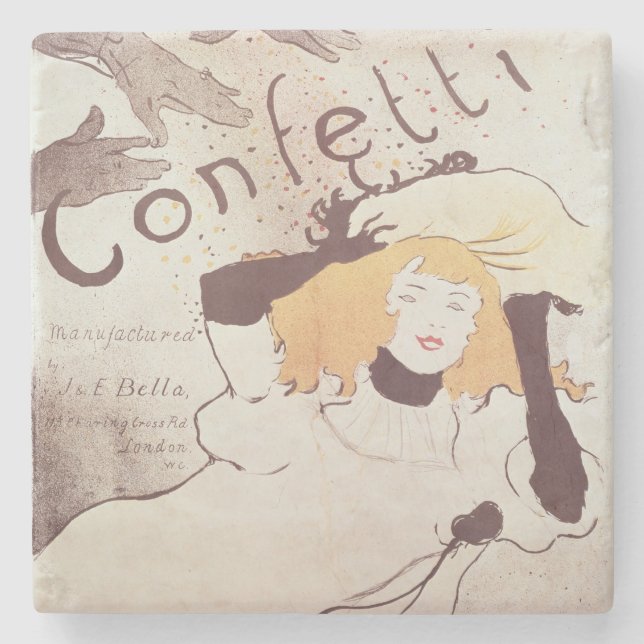 Posavasos De Piedra Henri de Toulouse-Lautrec | Confetti, 1893 (Anverso)