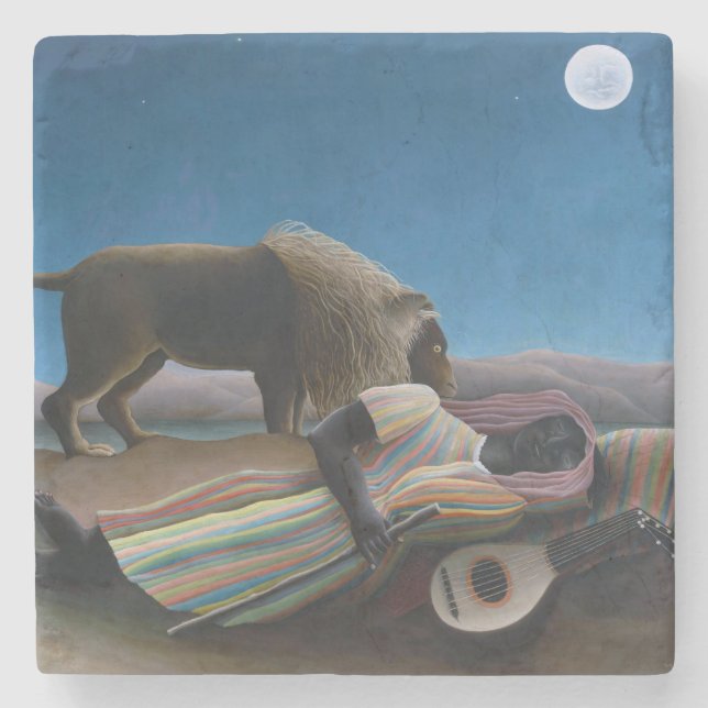 Posavasos De Piedra Henri Rousseau - El gitano durmiente (Anverso)