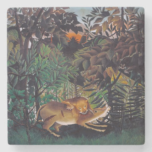 Posavasos De Piedra Henri Rousseau - El león hambriento