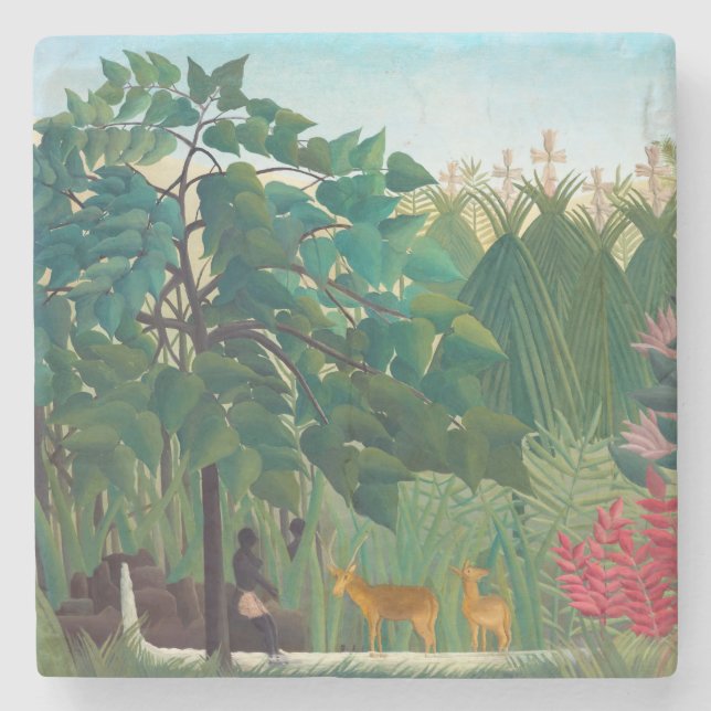 Posavasos De Piedra Henri Rousseau - La cascada (Anverso)