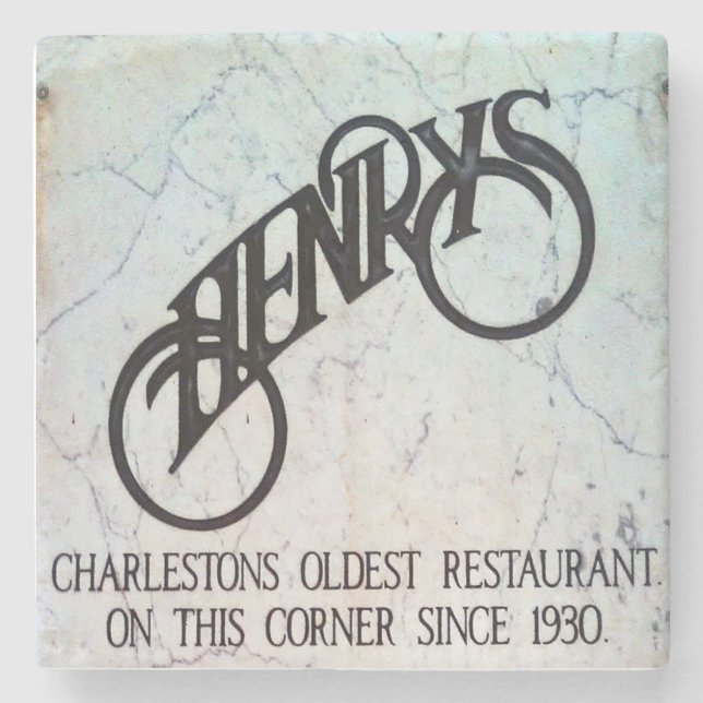 Posavasos De Piedra Henrys Restaurant Charleston, SC. Marble Coaster (Anverso)