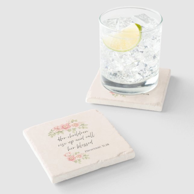 Posavasos De Piedra Her children rise up and call her blessed  (Lateral)