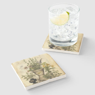 Posavasos De Piedra Herb de Moda Botánica Personalizada