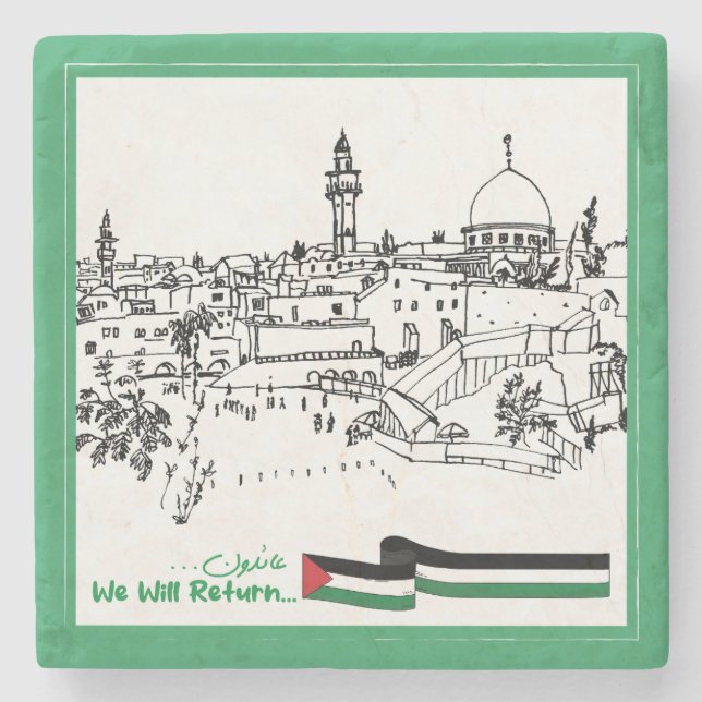 Posavasos De Piedra Herencia y esperanza palestinas: Regresaremos (Anverso)