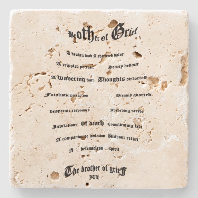 Posavasos De Piedra Hermano de dolor (Anverso)