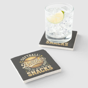 Posavasos De Piedra Hermano de Sóftbol Divertido Snacks Deportes