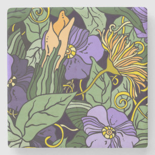 Posavasos De Piedra Hermosa escoba floral