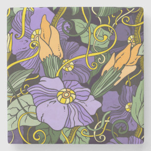Posavasos De Piedra Hermosa escoba floral