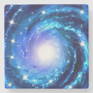 Posavasos De Piedra Hermosa galaxia giratoria de estrellas