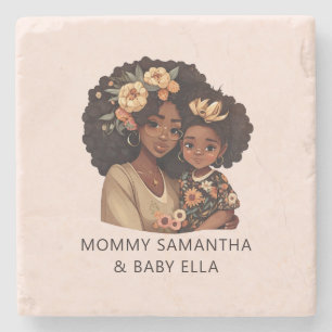 Posavasos De Piedra Hermosa mamá y hija negras (10)